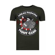 T-shirt Korte Mouw Local Fanatic Fight Club Spike Rhinestone