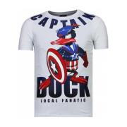 T-shirt Korte Mouw Local Fanatic Captain Duck Rhinestone