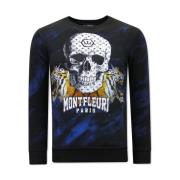 Sweater Tony Backer Print Skull Tiger