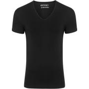 T-shirt Garage Stretch Basic Zwart Diepe V-Hals