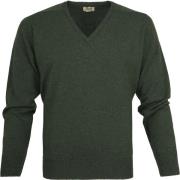 Sweater William Lockie Pullover Lamswol Moss Groen V