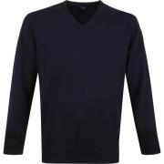 Sweater William Lockie V-Hals Lamswol Navy