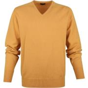 Sweater William Lockie V-Hals Lamswol Geel