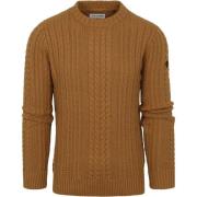 Sweater No Excess Pullover Mix Wol Gebreid Bruin