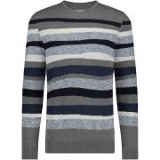 Sweater State Of Art Jacquard Trui Streep Grijs