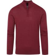 Sweater State Of Art Half Zip Wol Mix Bordeaux Rood