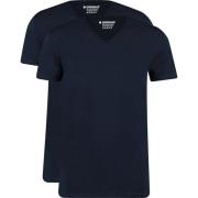T-shirt Garage 2-Pack Basic T-shirt Bio V-Neck Donkerblauw