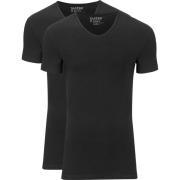T-shirt Slater 2-pack Stretch V-hals T-shirt Zwart