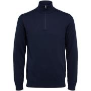 Sweater Selected Berg Half Zip Cardigan Navy