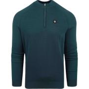 Sweater Blue Industry Half Zip Trui Donkergroen