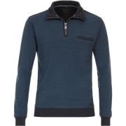 Sweater Casa Moda Halfzip Trui Mid Blauw
