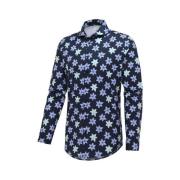 Overhemd Lange Mouw Blue Industry Overhemd Bloemen Donkerblauw