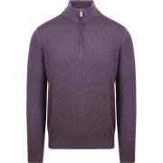 Sweater R2 Amsterdam R2 Half Zip Trui Merino Wol Paars