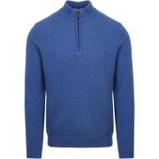 Sweater Suitable Half Zip Trui Wol Blauw
