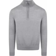 Sweater Suitable Merino Half Zip Trui Grijs