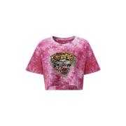T-shirt Ed Hardy Los tigre grop top hot pink