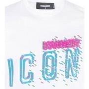 Sweater Dsquared T-Shirt Pixeled Icon Cool Fit Tee blanc