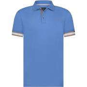 T-shirt State Of Art Piqué Polo Plain Blauw