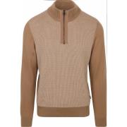 Sweater BOSS Dambino Half Zip Trui Camel