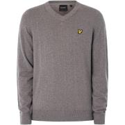 Trui Lyle &amp; Scott Katoen Merino V-Hals Gebreid