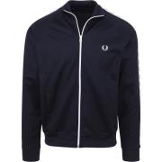 Sweater Fred Perry Taped Track Jacket Carbon Blauw