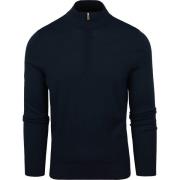 Sweater Suitable Merino Half Zip Trui Navy