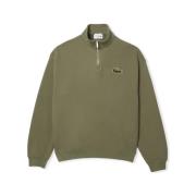 Sweater Lacoste Loose Fit Zip Neck Sweatshirt - Vert Kaki