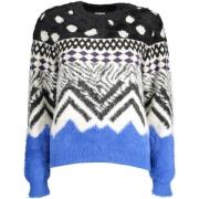 Sweater Desigual Fuzzy gebreide trui met geometrisch patroon voor dame...