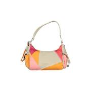 Handtas Desigual veelkleurige patchwork leren schoudertas voor dames