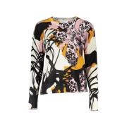 Sweater Desigual Dames Orchidee Print Trui Multicolor