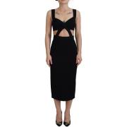 Jurk D&amp;G Cutout Midi Jurk Zwart Mouwloos Jurk