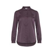 Blouse Vila Noos Ellette Satin Shirt L/S - Perfect Plum