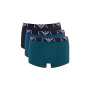 Boxers Emporio Armani Three Pack Logo Trunks Green/Blue/Black