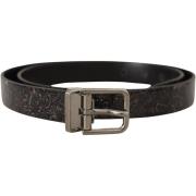 Riem D&amp;G zwarte leren riem met paisleypatroon