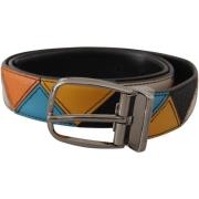 Riem D&amp;G leren riem met geometrisch patroon voor heren