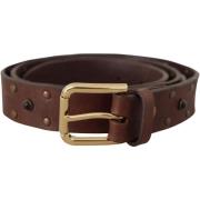 Riem D&amp;G Bruine leren riem voor heren met studs