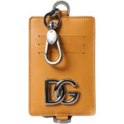 Portemonnee D&amp;G Bruin Leren Pasjeshouder met Sleutelhanger