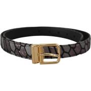 Riem D&amp;G Patchwork lederen gouden Jaquard riem