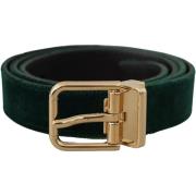 Riem D&amp;G Fluwelen Riem Groen Gouden Gesp