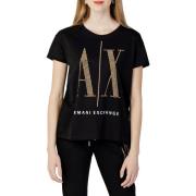 Overhemd EAX AX Rhinestone Logo TShirt voor dames