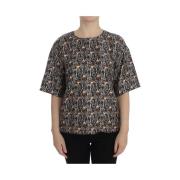 Overhemd D&amp;G Middeleeuwse Keys Print Zijden Blouse T-Shirt