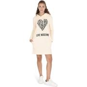 T-shirt Love Moschino Womens Leopard Heart Hoodie Jurk