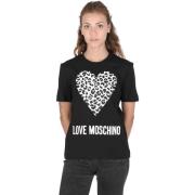 T-shirt Love Moschino Luipaard Hart T-Shirt voor dames