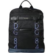 Tas D&amp;G Schoolrugzak met nylon logo en luipaardvoering