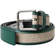 Riem D&amp;G Groene Leren Linnen Riem