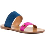 Sandalen Dee Ocleppo Dubbele Bandjes Slide Sandalen Blauw Roze