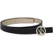 Riem EAX AX Logo Leren Riem voor Dames Zwart