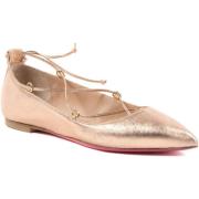 Ballerina's Dee Ocleppo LaceUp Ballerina Flats in Rose Goud