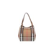 Schoudertas Burberry Schoudertas van leer en stof met magnetische slui...