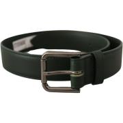 Riem D&amp;G Groen lederen logo taille gesp riem